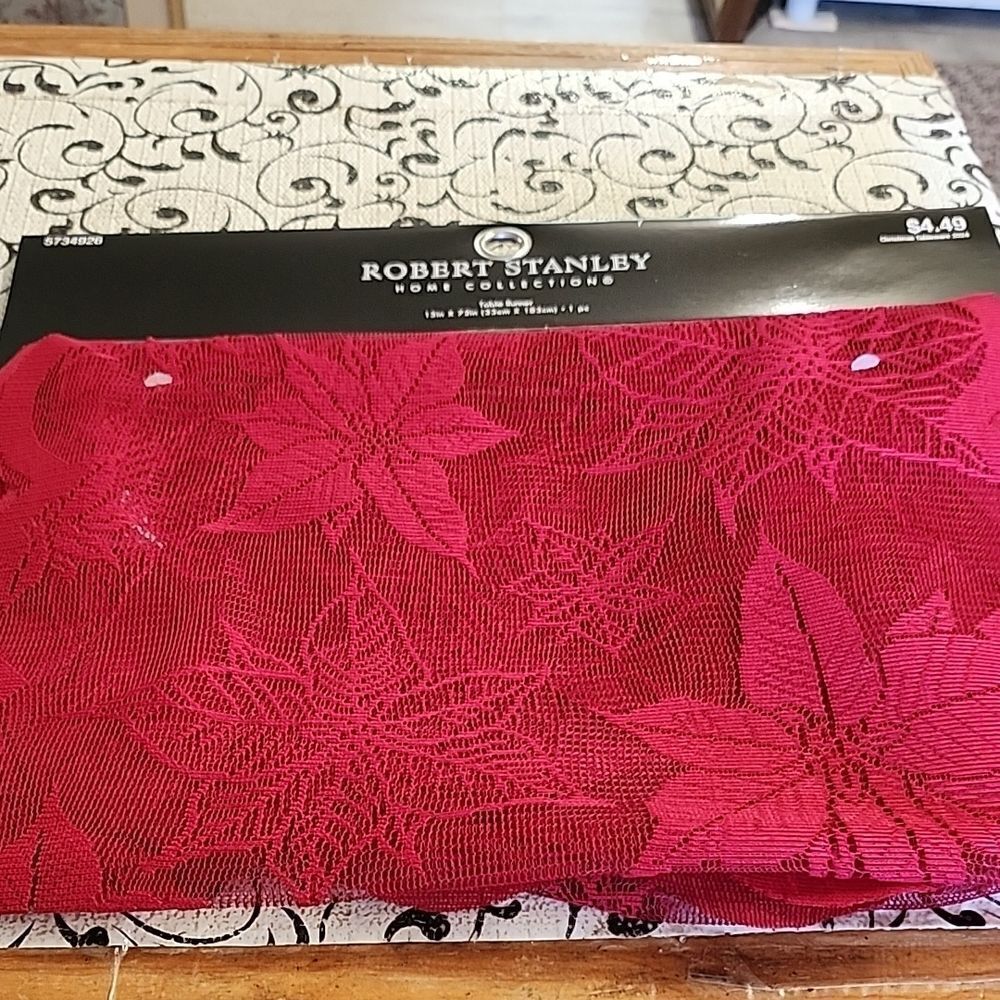 Stanley Red Floral Lace Table Accent